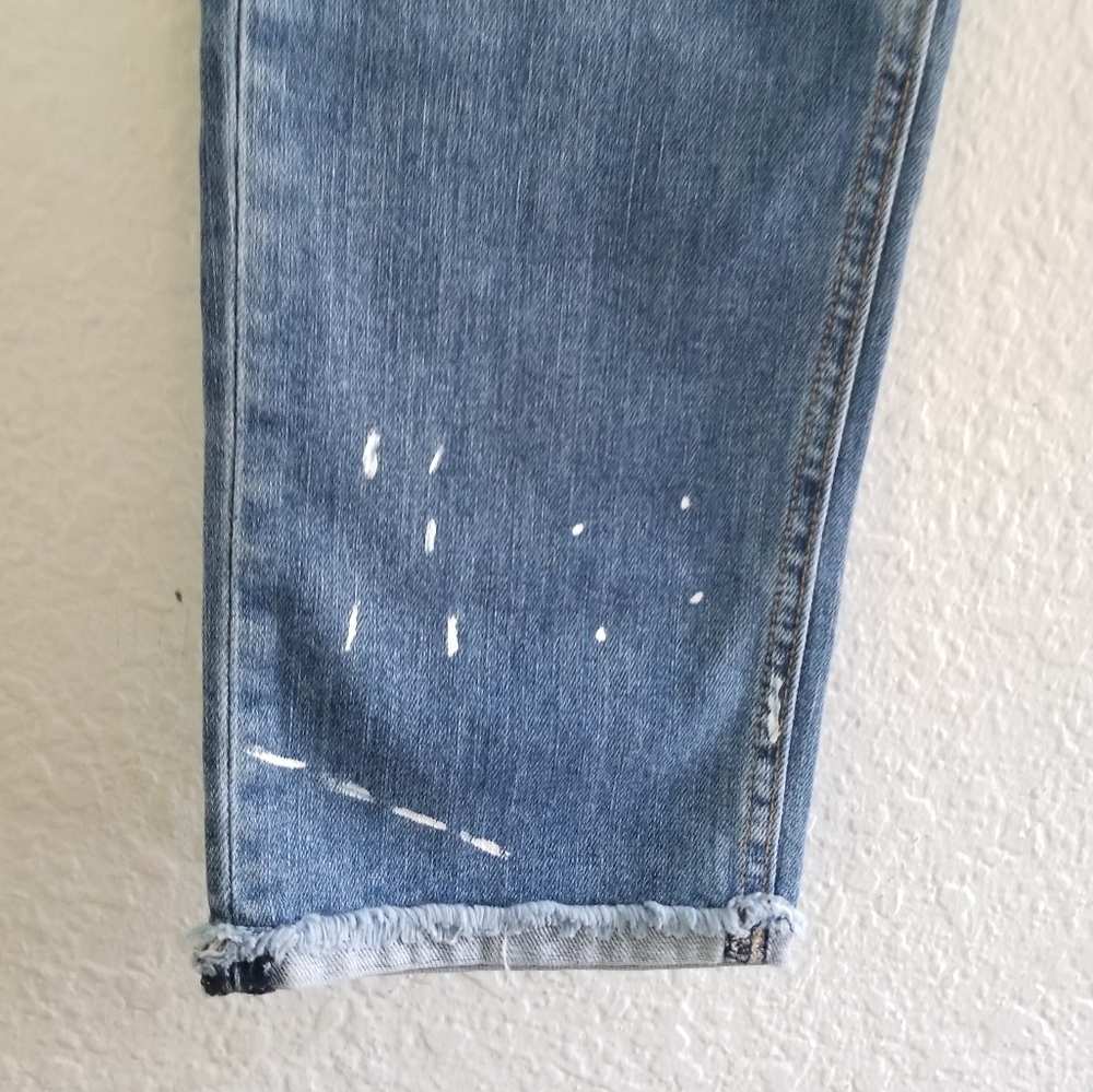 rag & bone Dre Capri Painted Mid Waist Jeans Size 29 Blue - Picture 7 of 11